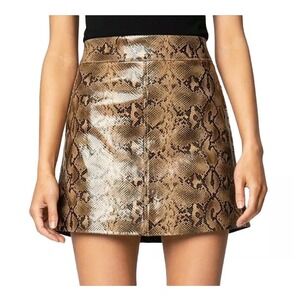 [BLANKNYC] Women's Faux Snakeskin‎ Vinyl Mini Skirt Size 28 Animal Print A-Line